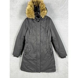 1 Madison Expedition Parka Adult M Heritage Jacket Black Faux Fur Hood‎ Womens